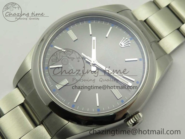 Oyster Perpetual 39mm 114300 UBF 1:1 Best Edition Gray Dial on SS Bracelet A2836