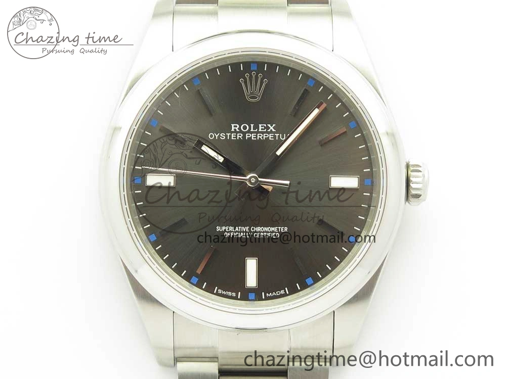 Oyster Perpetual 39mm 114300 UBF 1:1 Best Edition Gray Dial on SS Bracelet A2836