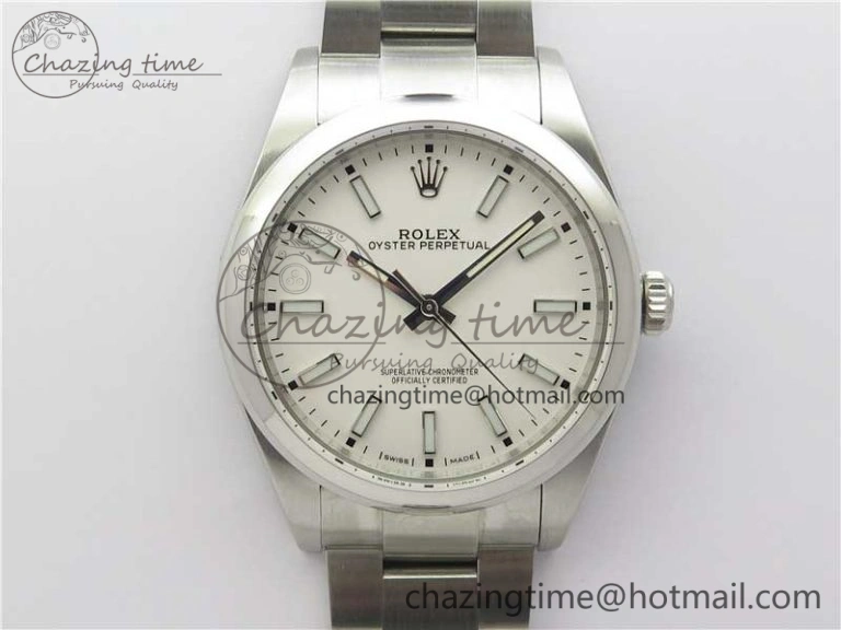 Oyster Perpetual 39mm 114300 UBF Best Edition White Dial on SS Bracelet A2824