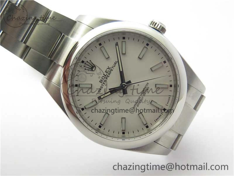 Oyster Perpetual 39mm 114300 UBF Best Edition White Dial on SS Bracelet A2824