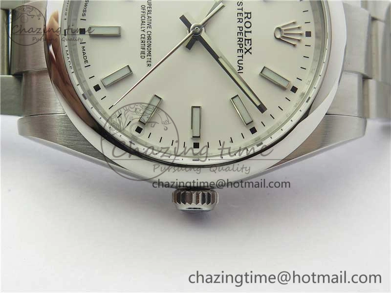 Oyster Perpetual 39mm 114300 UBF Best Edition White Dial on SS Bracelet A2824
