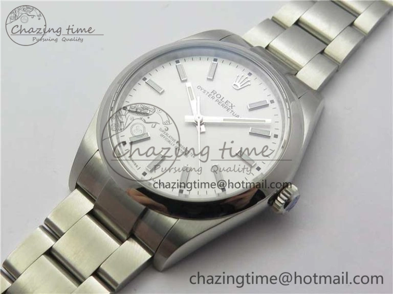 Oyster Perpetual 39mm 114300 UBF Best Edition White Dial on SS Bracelet A2824