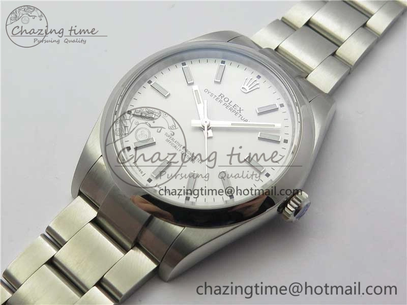 Oyster Perpetual 39mm 114300 UBF Best Edition White Dial on SS Bracelet A2824