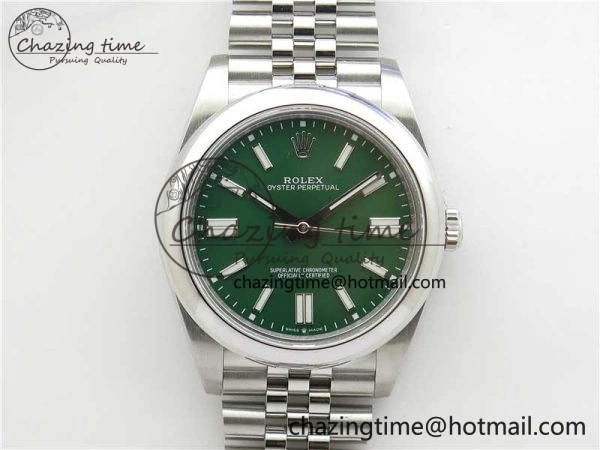 Oyster Perpetual 41mm 124300 BP Maker Best Edition Green Dial on SS Jubilee Bracelet A2813