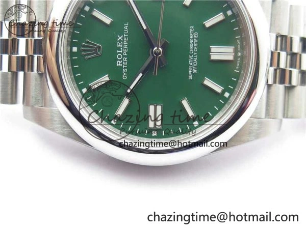 Oyster Perpetual 41mm 124300 BP Maker Best Edition Green Dial on SS Jubilee Bracelet A2813