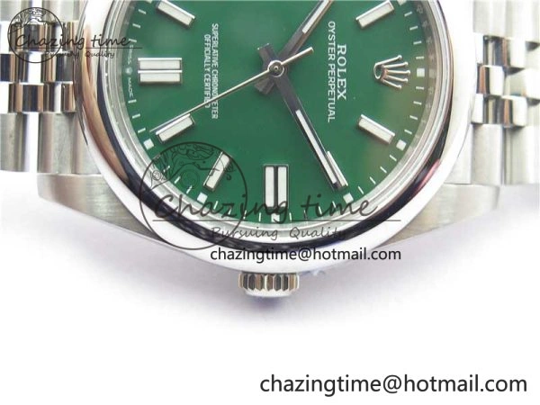 Oyster Perpetual 41mm 124300 BP Maker Best Edition Green Dial on SS Jubilee Bracelet A2813