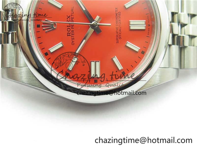 Oyster Perpetual 41mm 124300 BP Maker Best Edition Red Dial on SS Jubilee Bracelet A2813