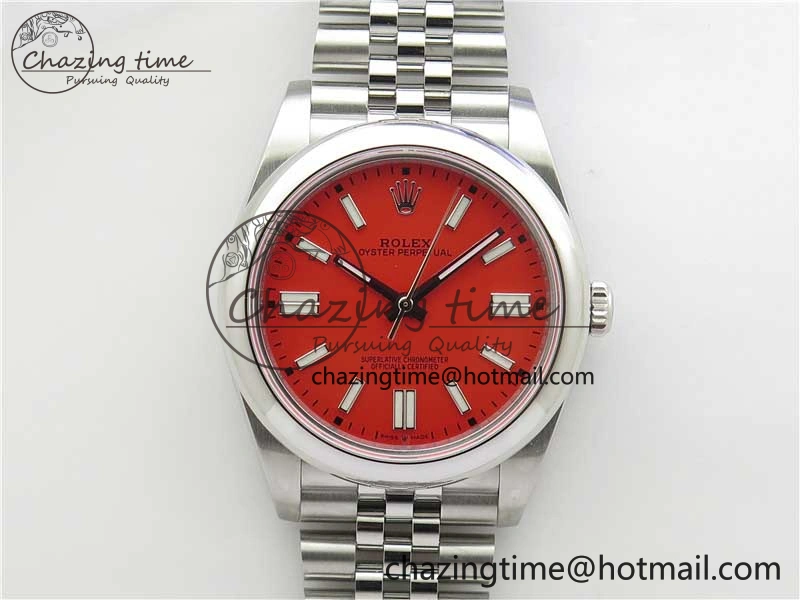 Oyster Perpetual 41mm 124300 BP Maker Best Edition Red Dial on SS Jubilee Bracelet A2813