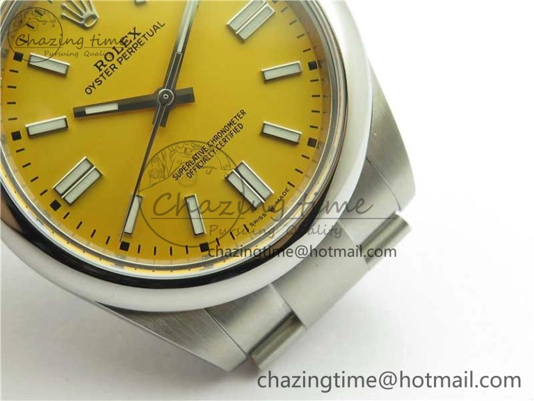 Oyster Perpetual 41mm 124300 BP Maker Best Edition Yellow Dial on SS Bracelet