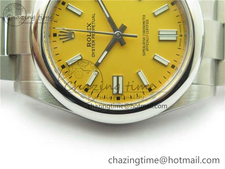 Oyster Perpetual 41mm 124300 BP Maker Best Edition Yellow Dial on SS Bracelet