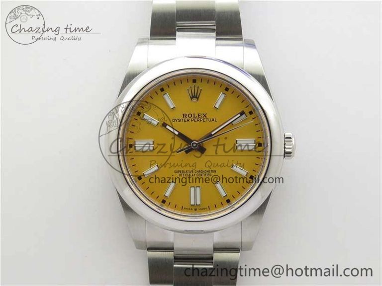 Oyster Perpetual 41mm 124300 BP Maker Best Edition Yellow Dial on SS Bracelet