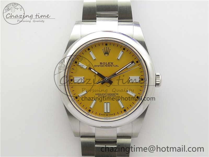 Oyster Perpetual 41mm 124300 BP Maker Best Edition Yellow Dial on SS Bracelet