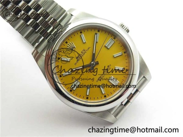 Oyster Perpetual 41mm 124300 BP Maker Best Edition Yellow Dial on SS Jubilee Bracelet A2813