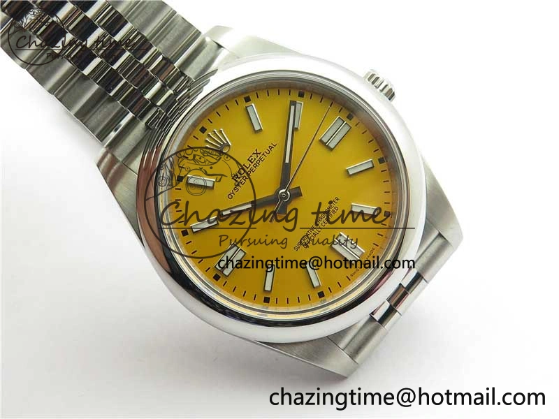 Oyster Perpetual 41mm 124300 BP Maker Best Edition Yellow Dial on SS Jubilee Bracelet A2813