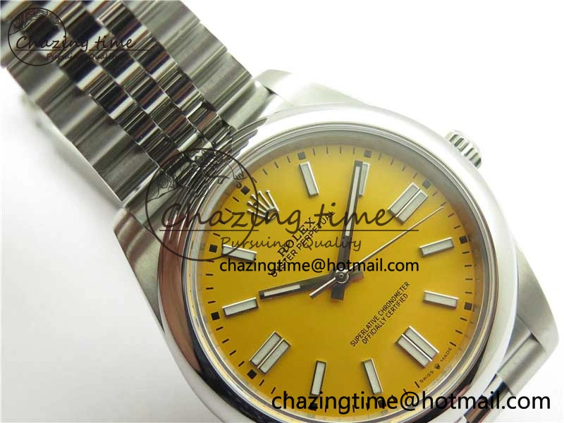 Oyster Perpetual 41mm 124300 BP Maker Best Edition Yellow Dial on SS Jubilee Bracelet A2813