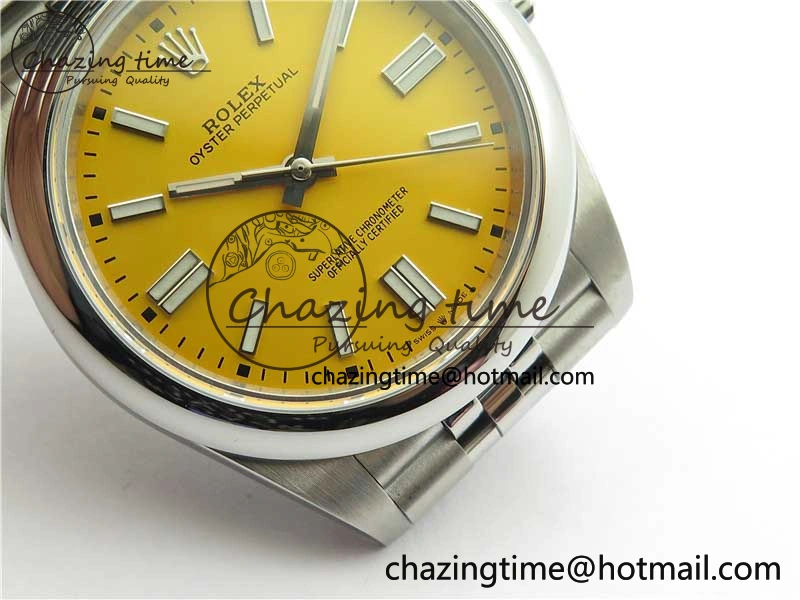 Oyster Perpetual 41mm 124300 BP Maker Best Edition Yellow Dial on SS Jubilee Bracelet A2813
