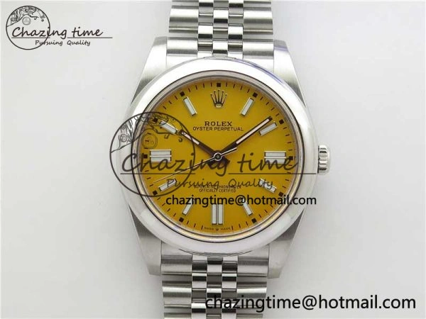 Oyster Perpetual 41mm 124300 BP Maker Best Edition Yellow Dial on SS Jubilee Bracelet A2813