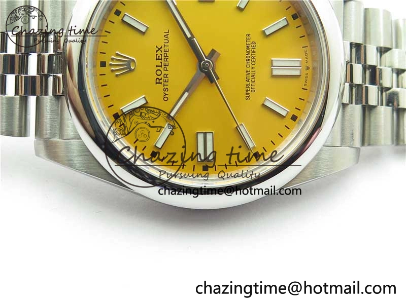 Oyster Perpetual 41mm 124300 BP Maker Best Edition Yellow Dial on SS Jubilee Bracelet A2813