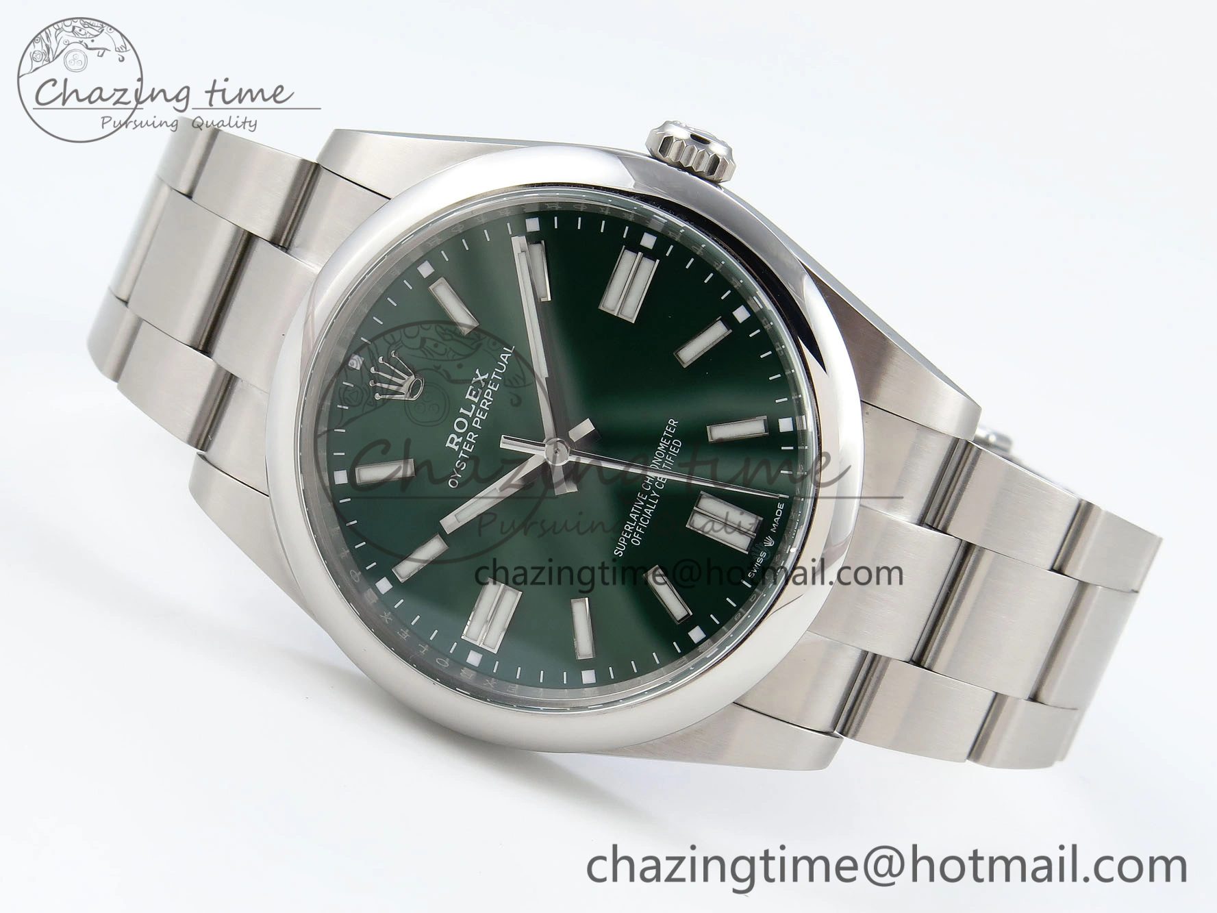 Oyster Perpetual 41mm 124300 Clean 1:1 Best Edition 904L Steel Green Dial on SS Bracelet VR3230