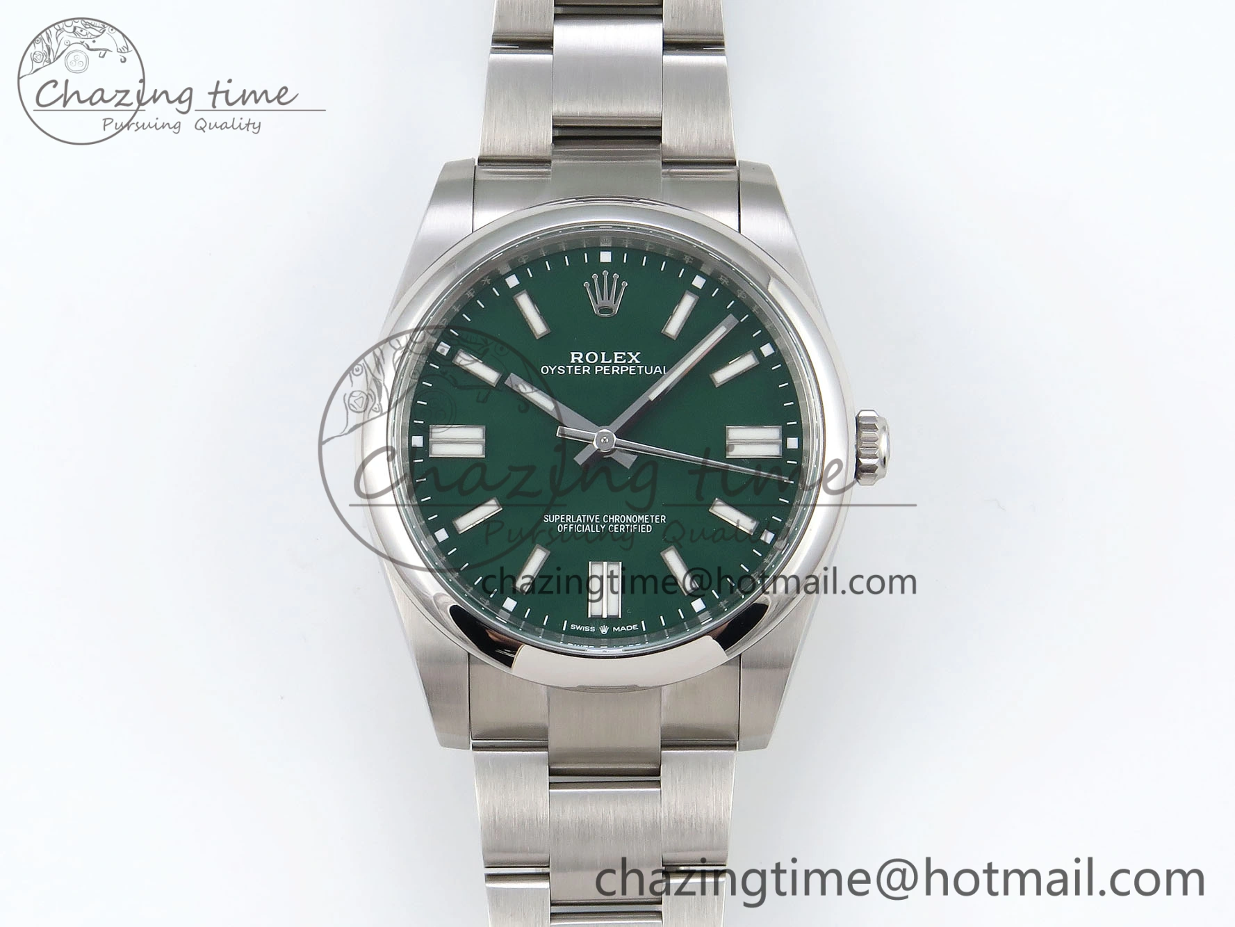 Oyster Perpetual 41mm 124300 Clean 1:1 Best Edition 904L Steel Green Dial on SS Bracelet VR3230
