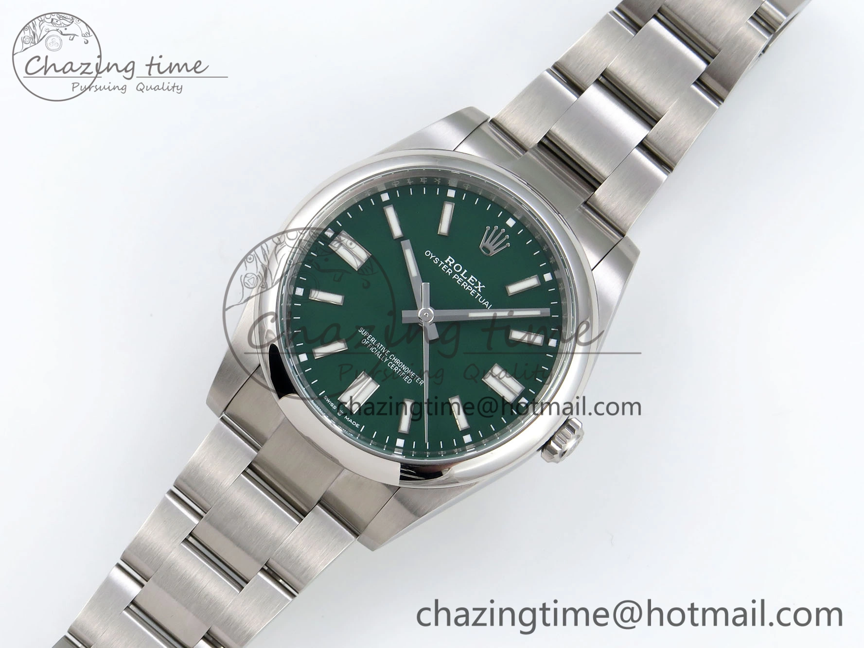 Oyster Perpetual 41mm 124300 Clean 1:1 Best Edition 904L Steel Green Dial on SS Bracelet VR3230
