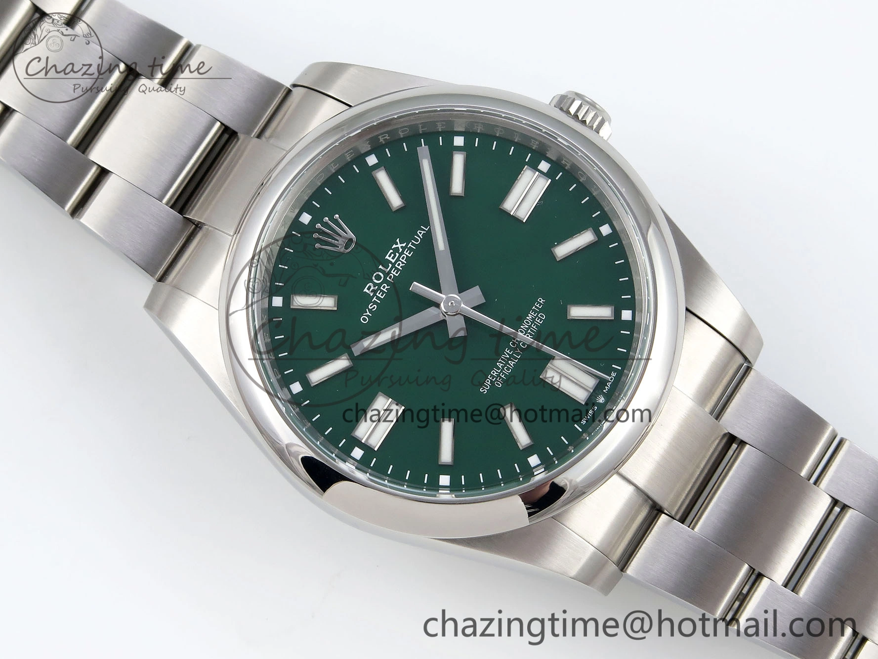 Oyster Perpetual 41mm 124300 Clean 1:1 Best Edition 904L Steel Green Dial on SS Bracelet VR3230