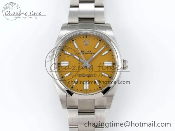 Oyster Perpetual 41mm 124300 Clean 1:1 Best Edition 904L Steel Yellow Dial on SS Bracelet VR3230