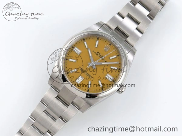 Oyster Perpetual 41mm 124300 Clean 1:1 Best Edition 904L Steel Yellow Dial on SS Bracelet VR3230