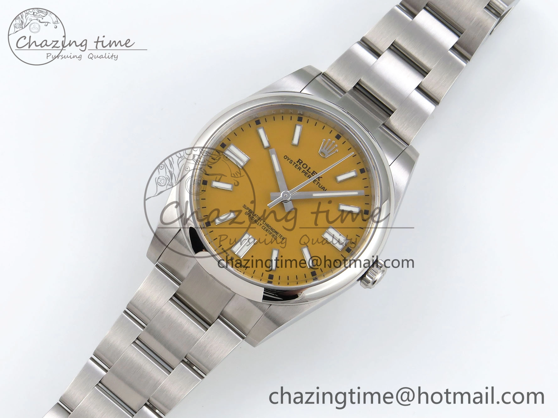 Oyster Perpetual 41mm 124300 Clean 1:1 Best Edition 904L Steel Yellow Dial on SS Bracelet VR3230