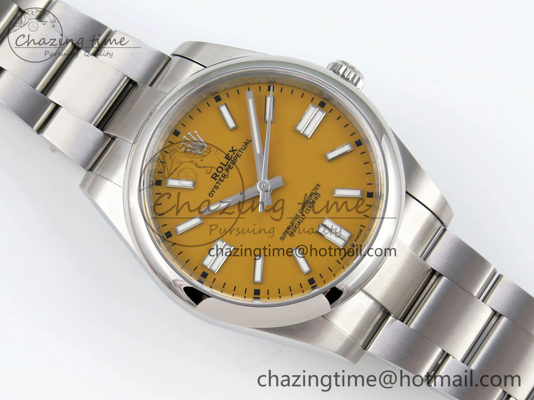 Oyster Perpetual 41mm 124300 Clean 1:1 Best Edition 904L Steel Yellow Dial on SS Bracelet VR3230