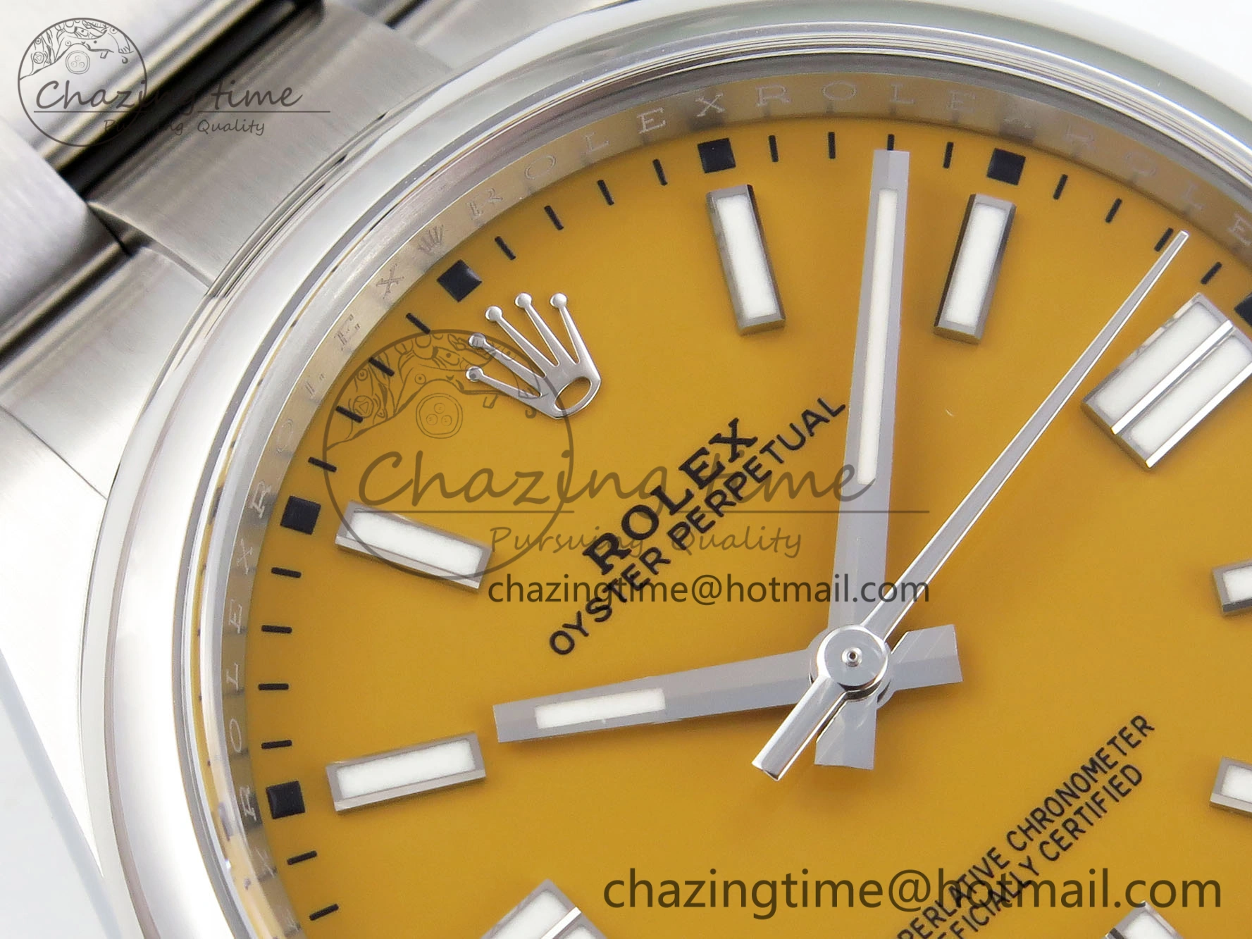 Oyster Perpetual 41mm 124300 Clean 1:1 Best Edition 904L Steel Yellow Dial on SS Bracelet VR3230