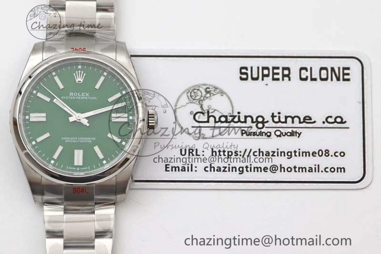 Oyster Perpetual 41mm 124300 EWF 1:1 Best Edition 904L Steel Green Dial on SS Bracelet A2824