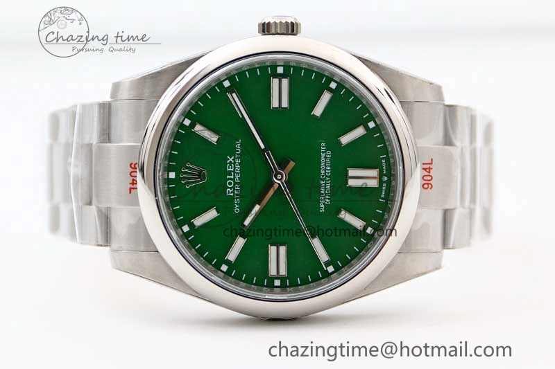 Oyster Perpetual 41mm 124300 EWF 1:1 Best Edition 904L Steel Green Dial on SS Bracelet A2824