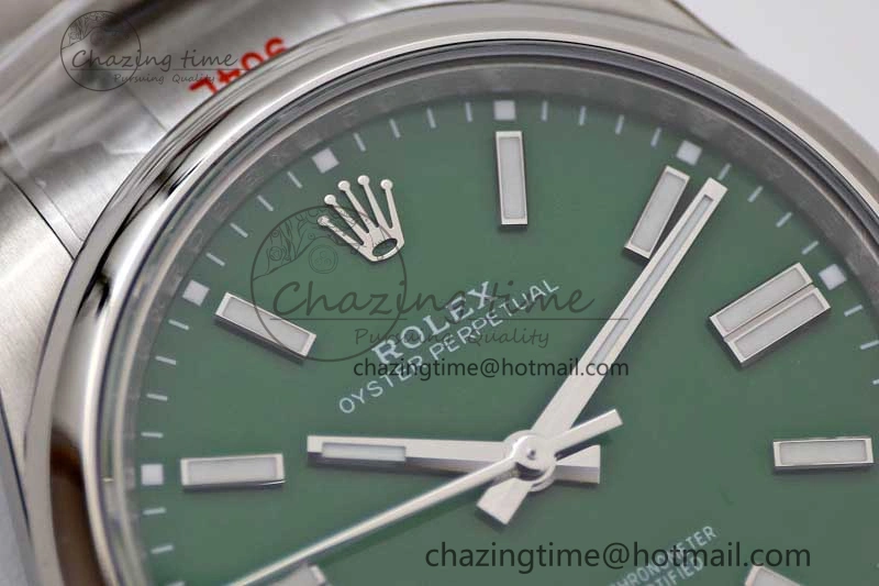 Oyster Perpetual 41mm 124300 EWF 1:1 Best Edition 904L Steel Green Dial on SS Bracelet A2824