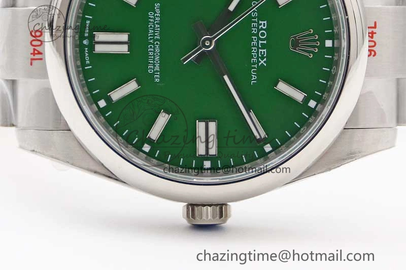 Oyster Perpetual 41mm 124300 EWF 1:1 Best Edition 904L Steel Green Dial on SS Bracelet A2824