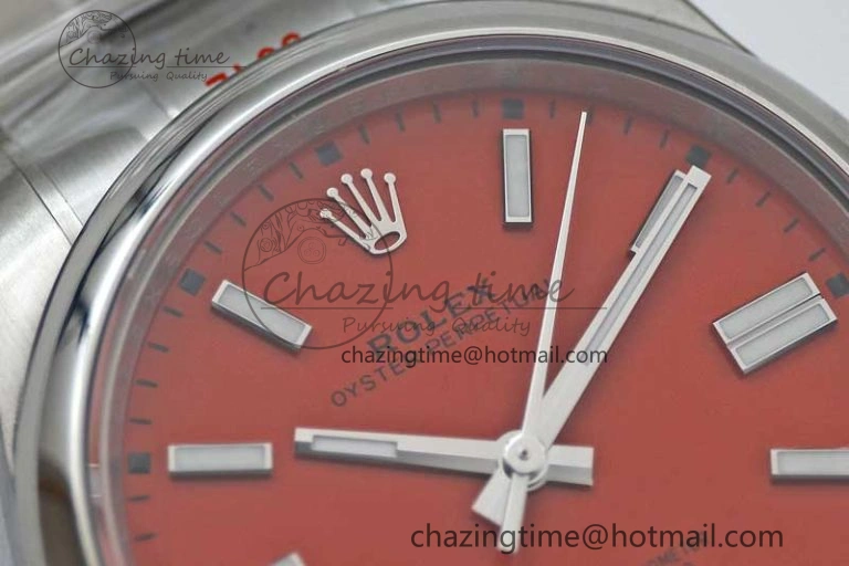 Oyster Perpetual 41mm 124300 EWF 1:1 Best Edition 904L Steel Red Dial on SS Bracelet A2824