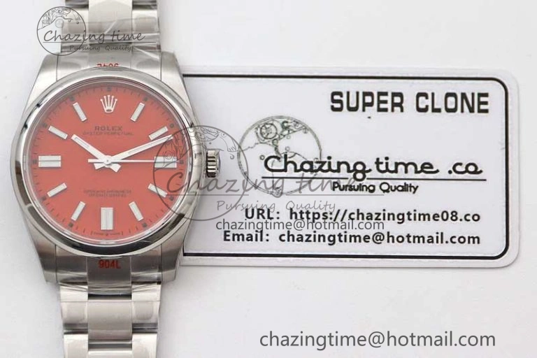 Oyster Perpetual 41mm 124300 EWF 1:1 Best Edition 904L Steel Red Dial on SS Bracelet A2824