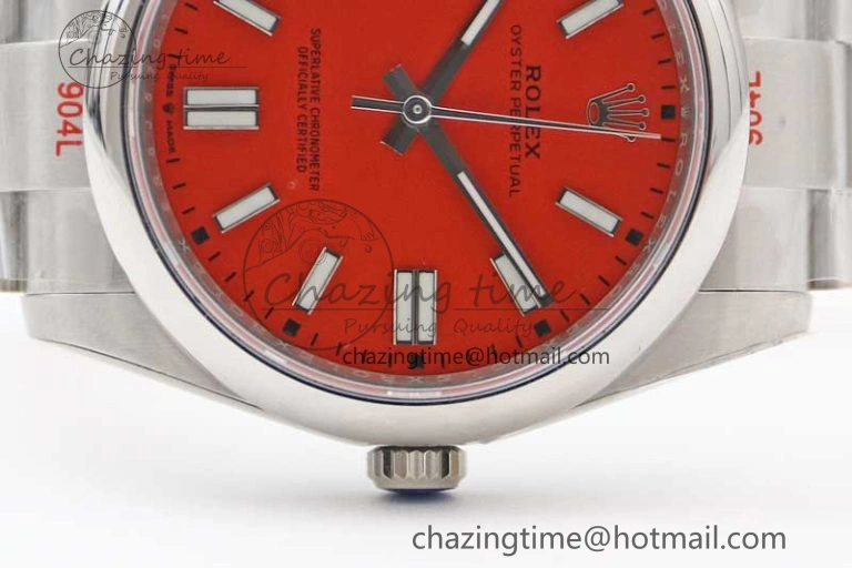 Oyster Perpetual 41mm 124300 EWF 1:1 Best Edition 904L Steel Red Dial on SS Bracelet A2824