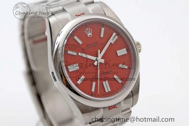 Oyster Perpetual 41mm 124300 EWF 1:1 Best Edition 904L Steel Red Dial on SS Bracelet A2824