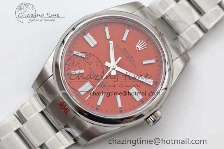 Oyster Perpetual 41mm 124300 EWF 1:1 Best Edition 904L Steel Red Dial on SS Bracelet A2824