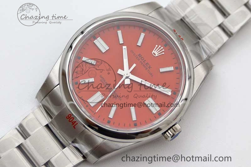 Oyster Perpetual 41mm 124300 EWF 1:1 Best Edition 904L Steel Red Dial on SS Bracelet A2824
