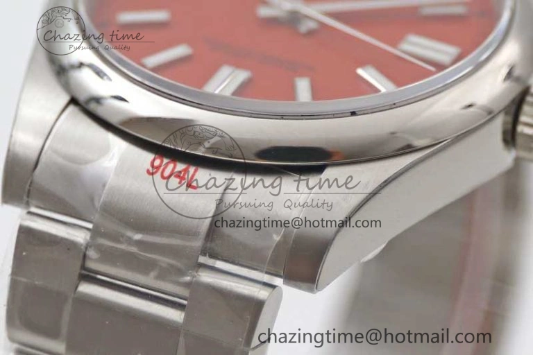Oyster Perpetual 41mm 124300 EWF 1:1 Best Edition 904L Steel Red Dial on SS Bracelet A2824