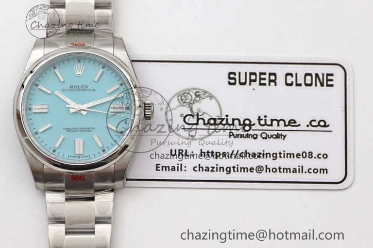 Oyster Perpetual 41mm 124300 EWF 1:1 Best Edition 904L Steel Tiffany Blue Dial on SS Bracelet A2824