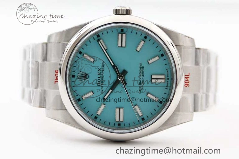 Oyster Perpetual 41mm 124300 EWF 1:1 Best Edition 904L Steel Tiffany Blue Dial on SS Bracelet A2824