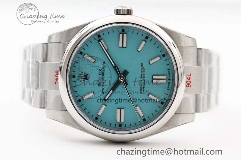 Oyster Perpetual 41mm 124300 EWF 1:1 Best Edition 904L Steel Tiffany Blue Dial on SS Bracelet A2824