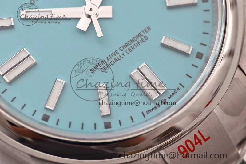 Oyster Perpetual 41mm 124300 EWF 1:1 Best Edition 904L Steel Tiffany Blue Dial on SS Bracelet A2824