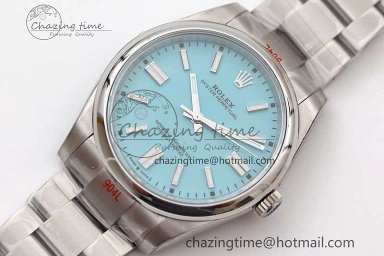 Oyster Perpetual 41mm 124300 EWF 1:1 Best Edition 904L Steel Tiffany Blue Dial on SS Bracelet A2824