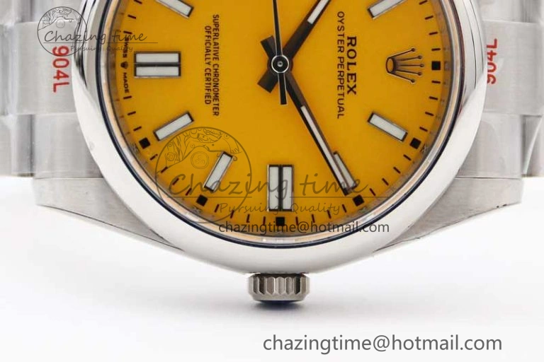Oyster Perpetual 41mm 124300 EWF 1:1 Best Edition 904L Steel Yellow Dial on SS Bracelet A2824
