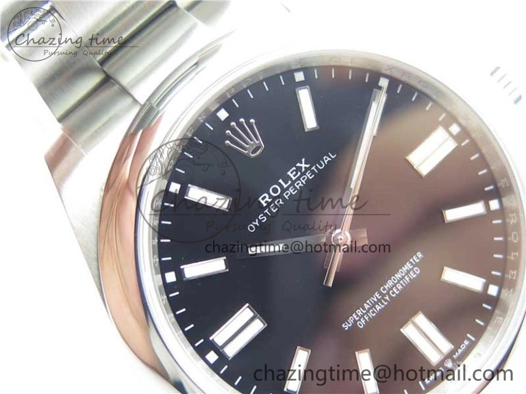 Oyster Perpetual 41mm 124300 EWF Best Edition Black Dial on SS Bracelet A3230