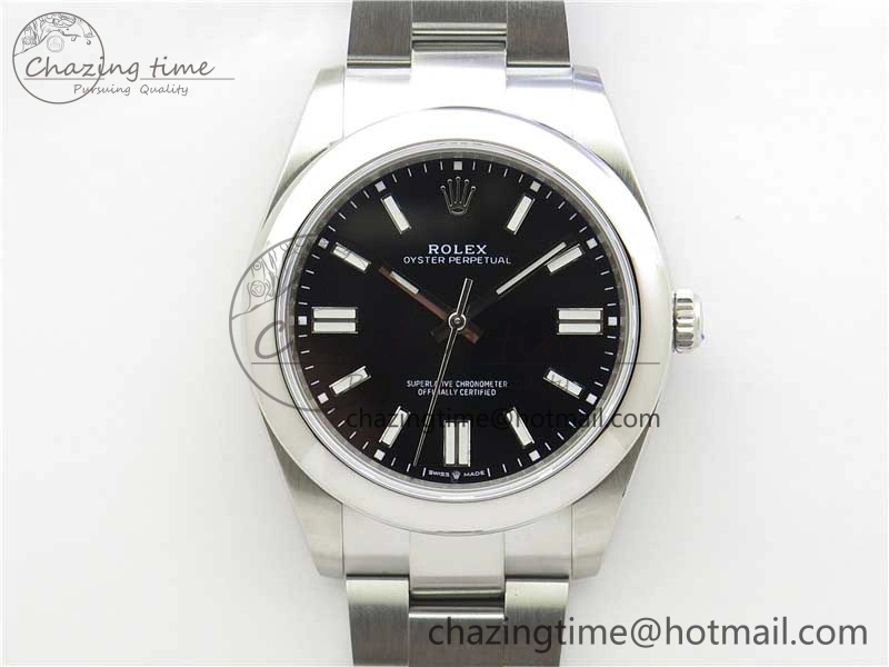 Oyster Perpetual 41mm 124300 EWF Best Edition Black Dial on SS Bracelet A3230